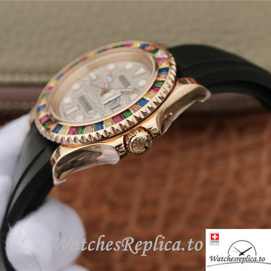 Swiss Rolex Yacht-Master Replica m116655-0005 Rubber strap 40MM - WatchesReplica.is