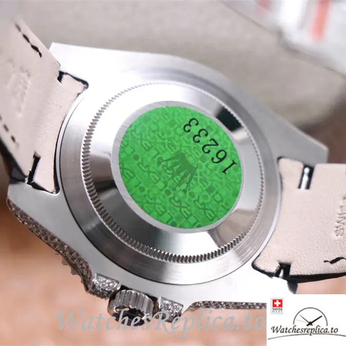 Swiss Rolex Submariner Replica 116610LV Leather strap 40MM - WatchesReplica.is