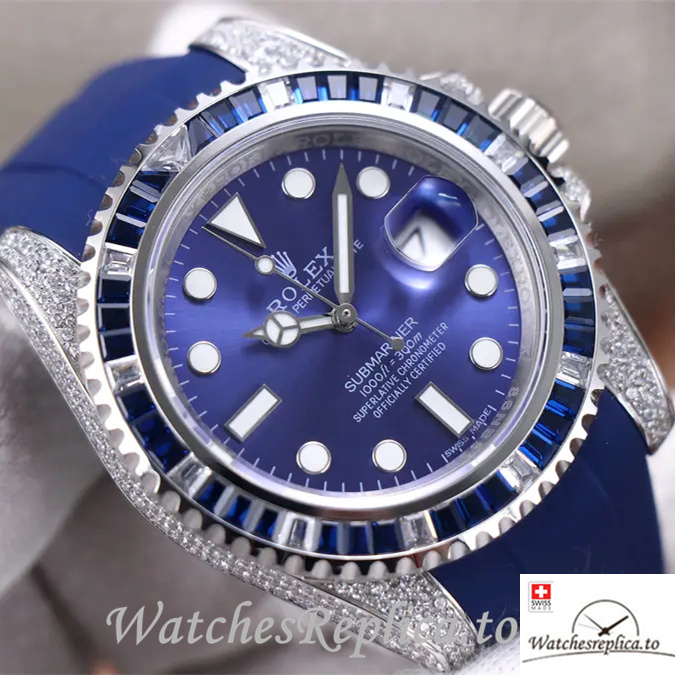 Swiss Rolex Submariner Replica 116610LV Rubber strap 40MM - WatchesReplica.is