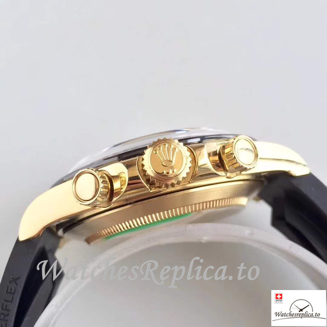 Swiss Rolex Daytona Cosmograph Replica 116518LN 001 Rubber Strap 40MM - WatchesReplica.is