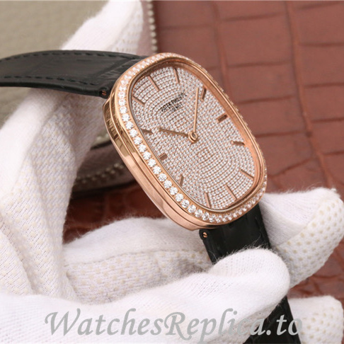 Patek Philippe Replica Golden Ellipse Leather strap 39.5MM - WatchesReplica.is