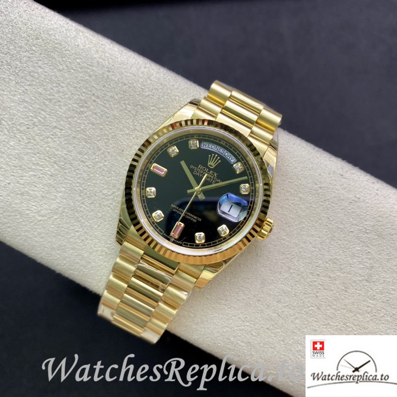 Swiss Rolex Datejust 126233 Replica Yellow Gold strap 36MM - WatchesReplica.is