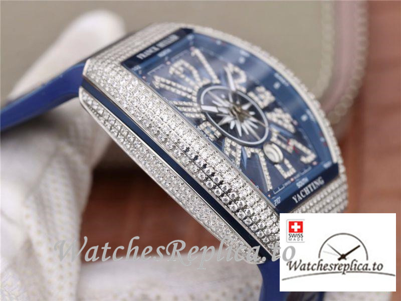 Swiss Franck Muller Vanguard Replica V45.SC.DT.AC.BL Blue Strap 44 MM × 54 MM - WatchesReplica.is