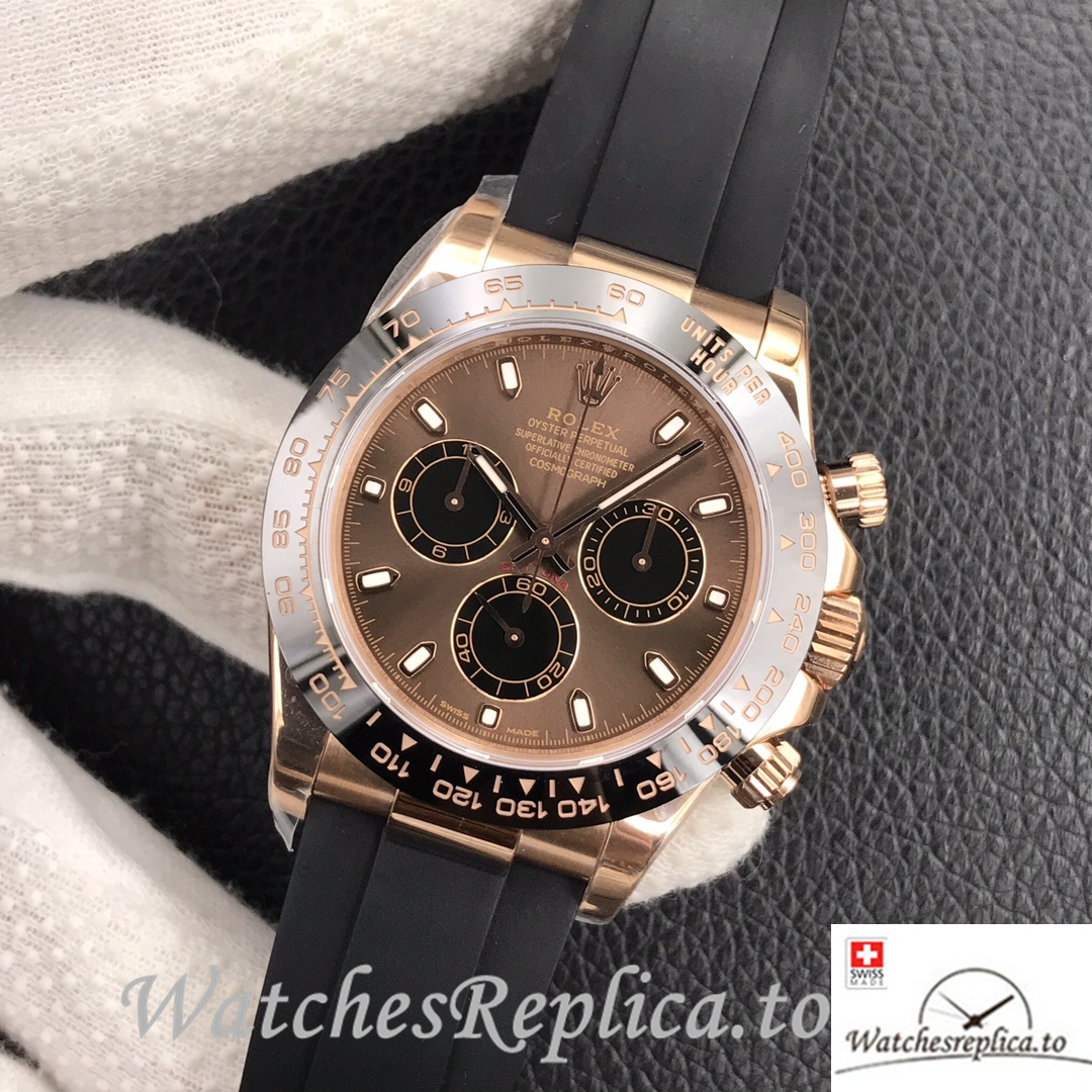 Swiss Rolex Daytona Replica 116515LN Rubber strap 40MM - WatchesReplica.is