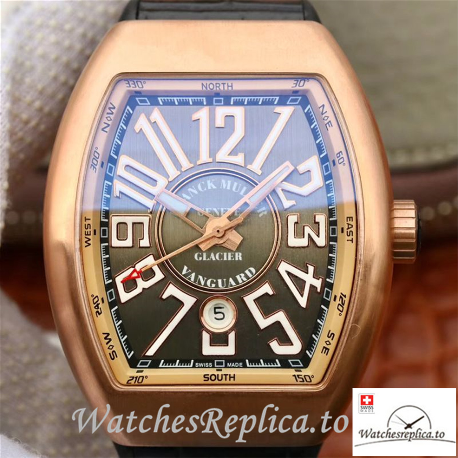 Swiss Franck Muller Vanguard Replica V45-01 Black Strap 45MM - WatchesReplica.is