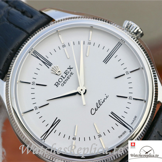 Swiss Rolex Cellini 50509-0016 Leather strap 39MM - WatchesReplica.is