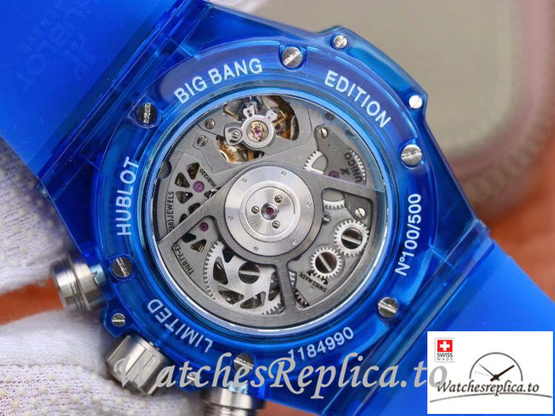 Swiss Hublot Big Bang Unico Replica 411.JX.4802.RT 001 Blue Transparent Strap 45MM - WatchesReplica.is