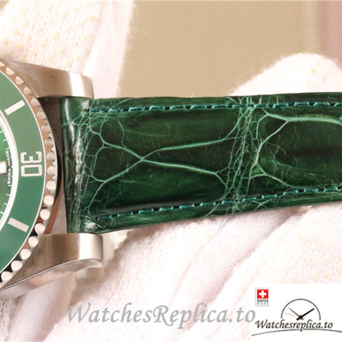 Swiss Rolex Submariner Replica 116610lv Leather strap 40MM - WatchesReplica.is