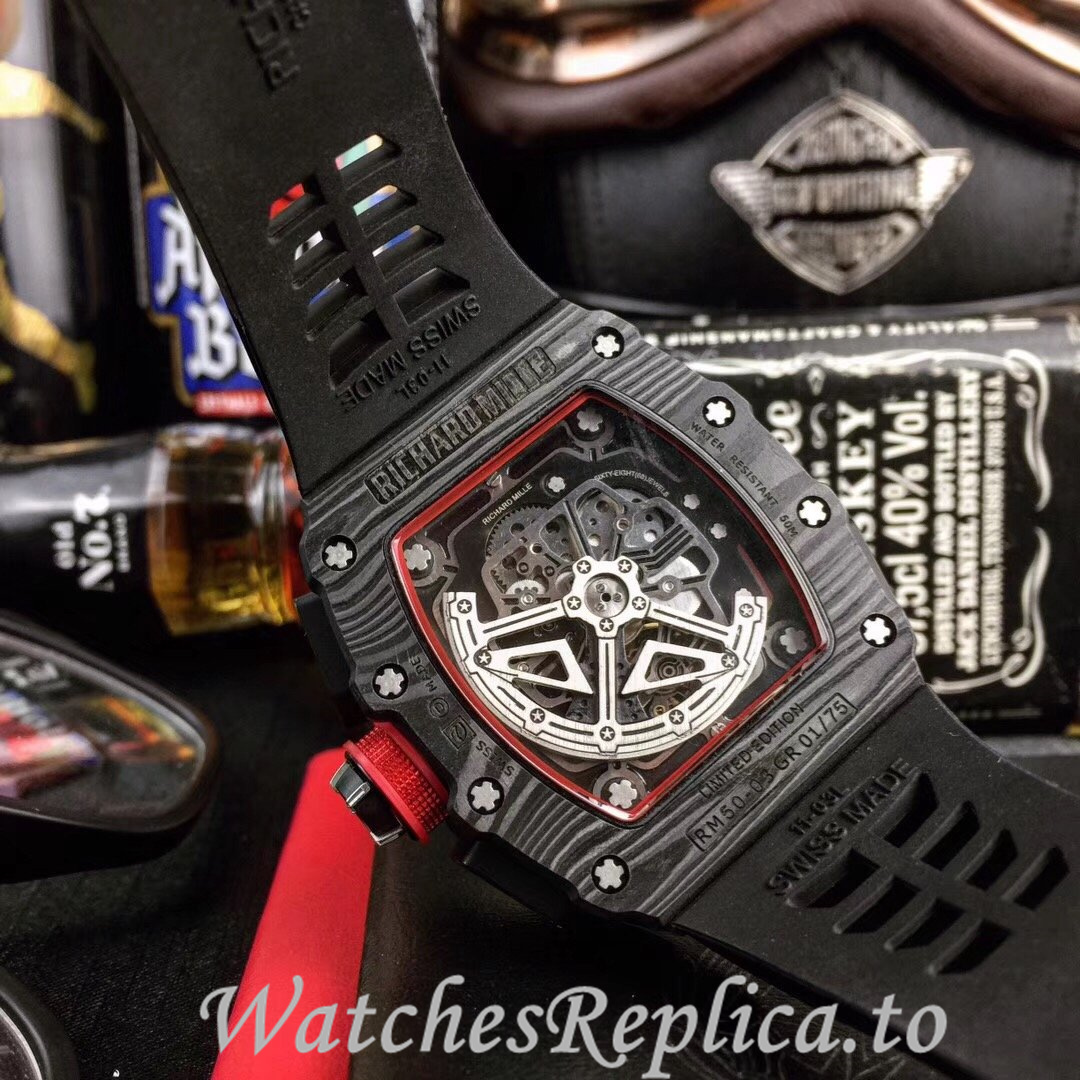 Richard Mille Replica RM011 Rubber strap 50MM - WatchesReplica.is
