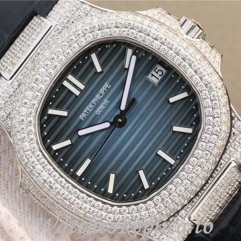 Patek Philippe Replica Nautilus 5719 Leather strap 40MM - WatchesReplica.is