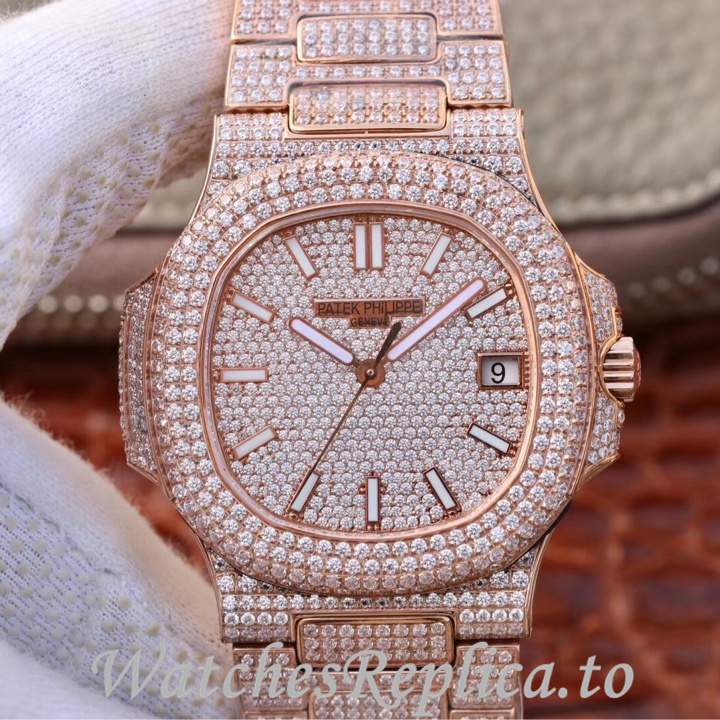 Patek Philippe Replica Nautilus 5719 Rose Gold strap 40MM - WatchesReplica.is