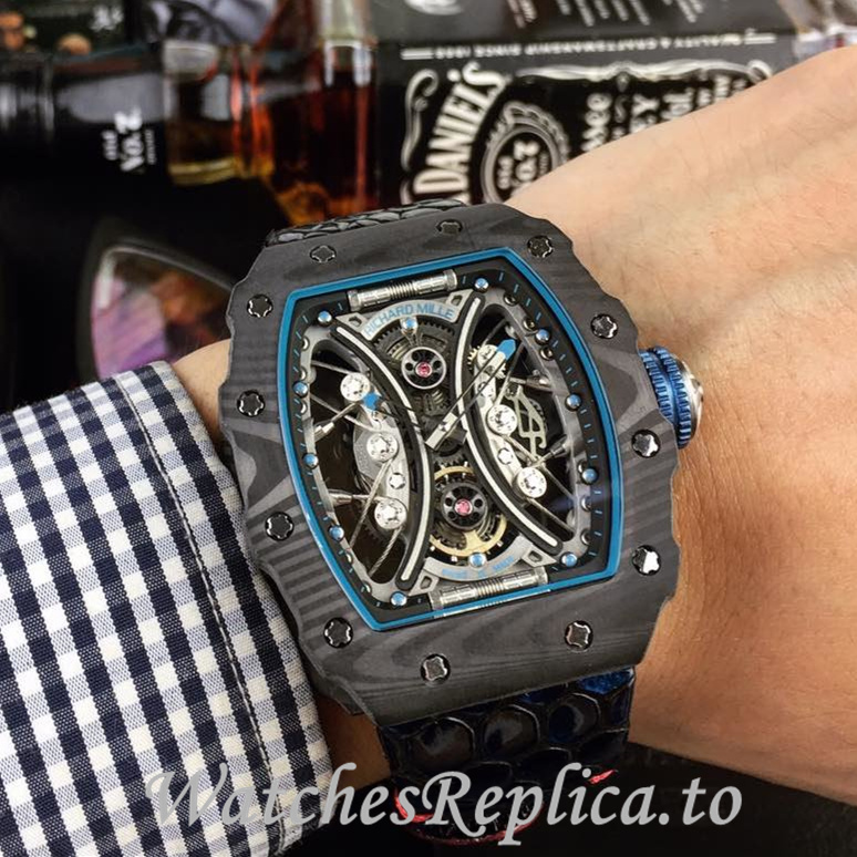 Richard Mille Replica RM53-01 Leather strap 50MM - WatchesReplica.is