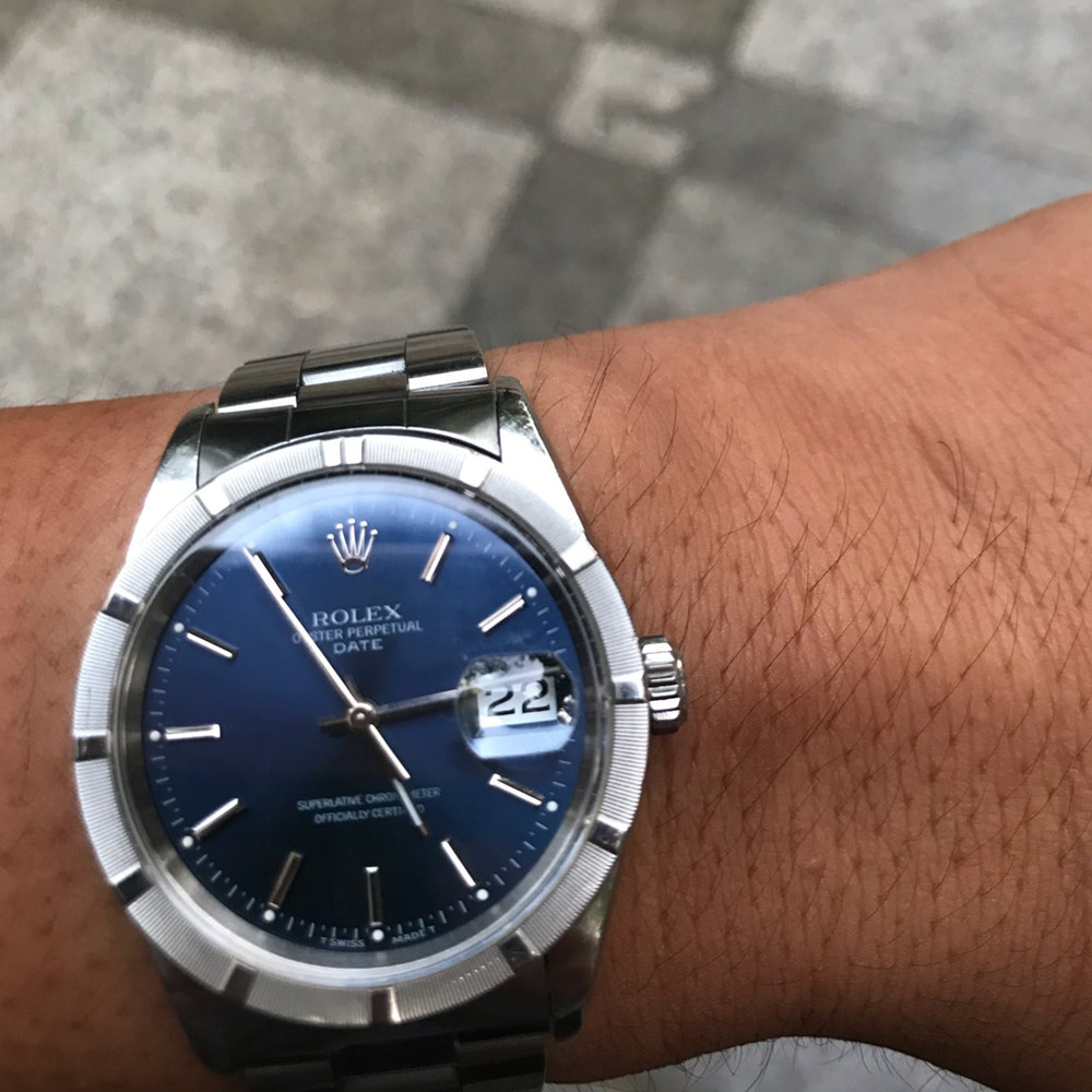 Rolex Oyster Perpetual Date Blue Dial 15210 - WatchesReplica.is