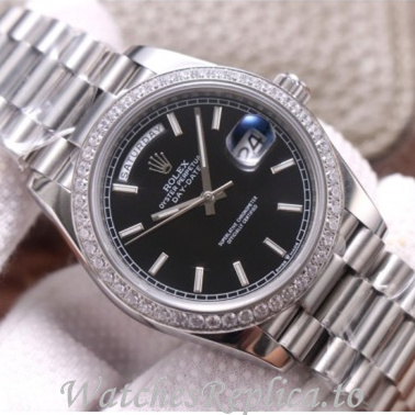 Swiss Rolex Day Date Replica 228349 White Gold strap 40MM - WatchesReplica.is
