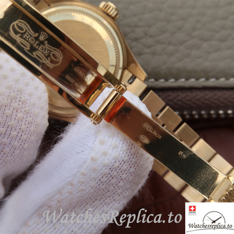 Swiss Rolex Datejust 279178-0001 Yellow Gold strap 28MM - WatchesReplica.is