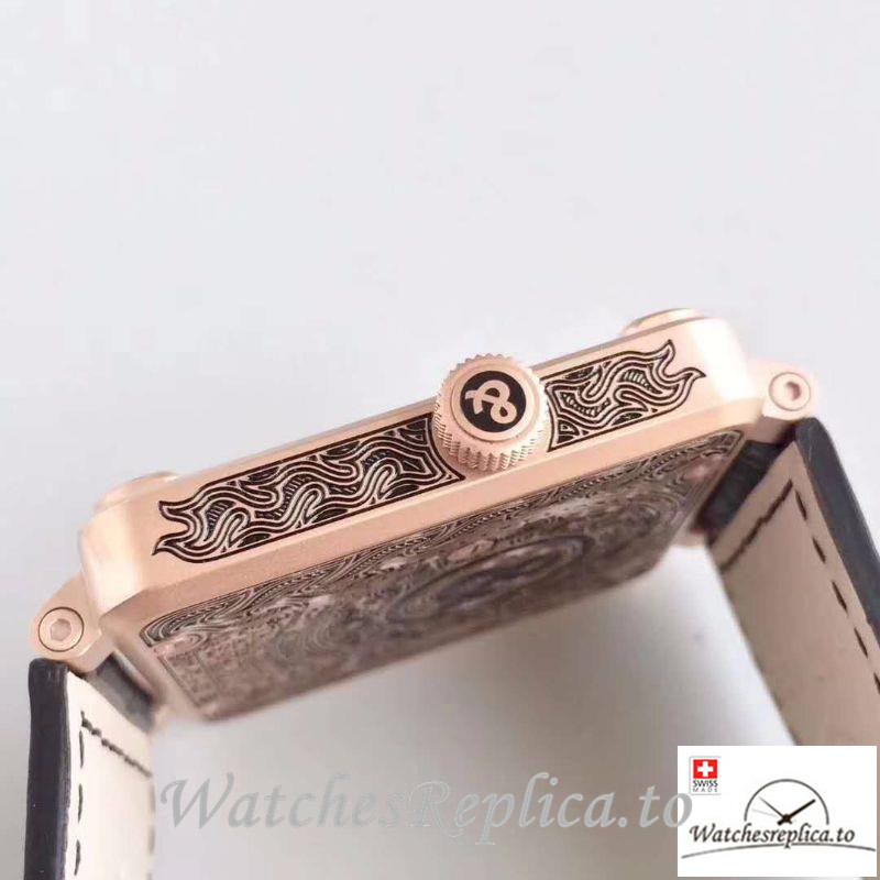 Swiss Bell & Ross Replica BR 01 Black Strap 46MM - WatchesReplica.is