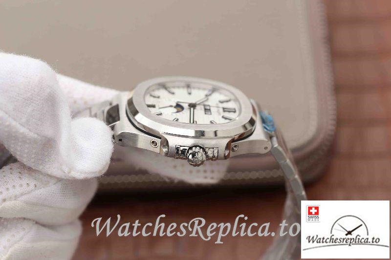 Swiss Patek Philippe Nautilus Annual Calendar Moonpha Replica 5726/1A-010 Stick Markers 40MM - WatchesReplica.is