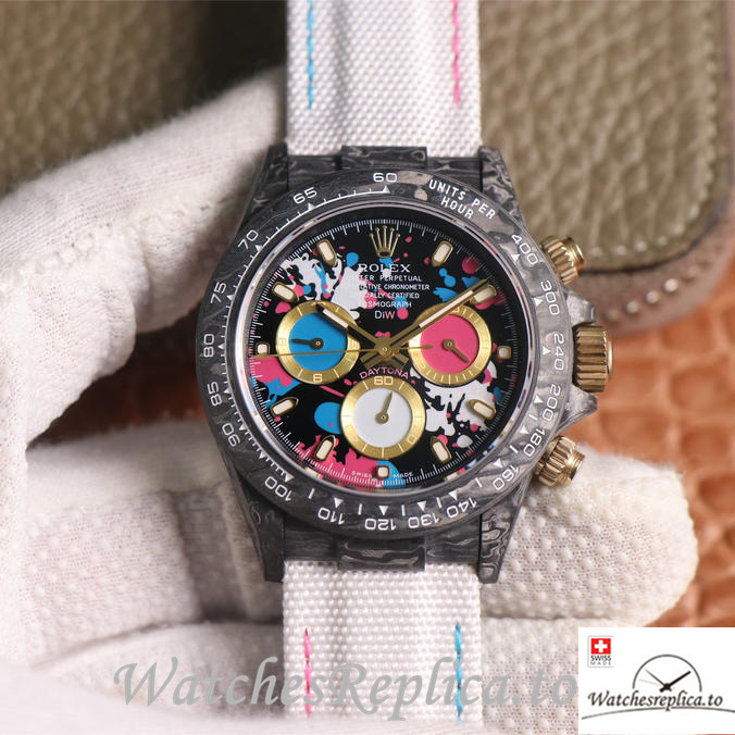 Swiss Rolex Daytona Replica Canvas strap 40MM - WatchesReplica.is