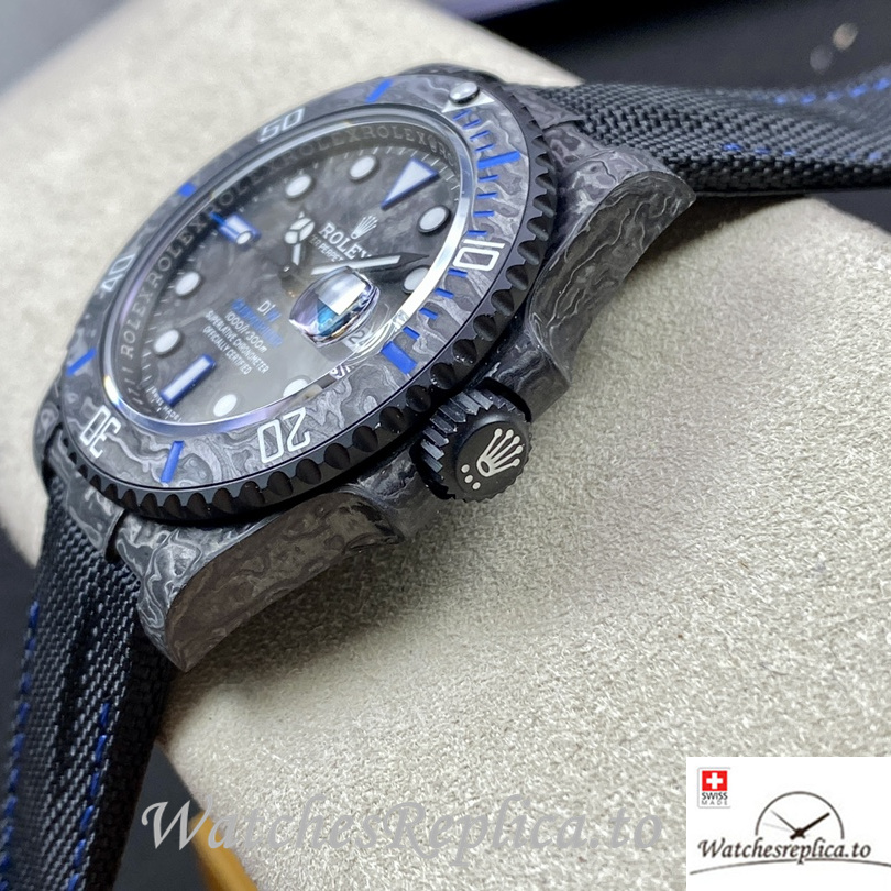 Swiss Rolex Sea Dweller Replica Canvas strap 40MM Blue - WatchesReplica.is