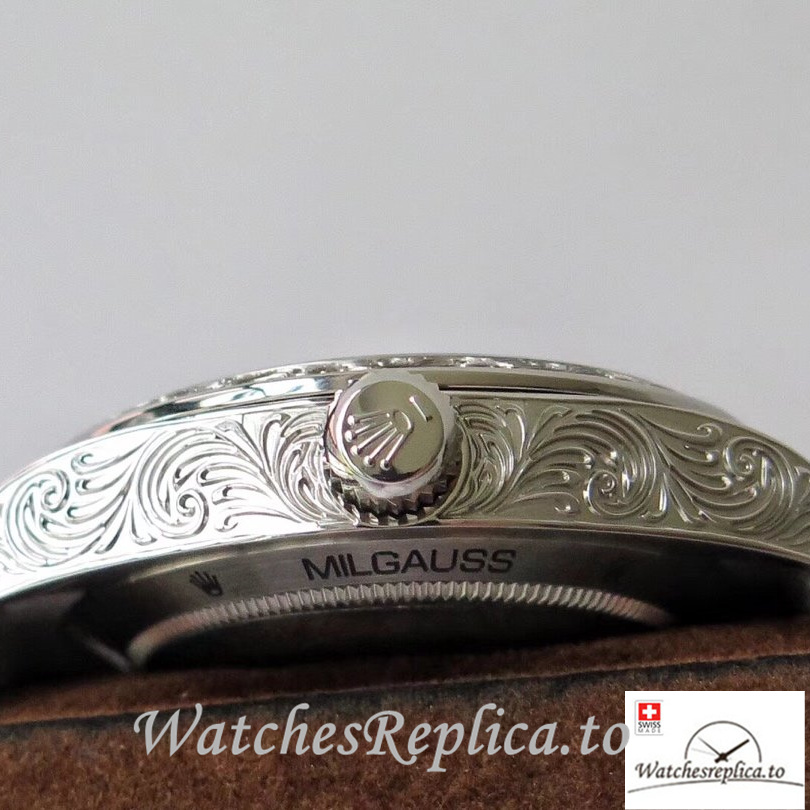Swiss Rolex Milgauss Replica Stainless steel strap 40MM - WatchesReplica.is