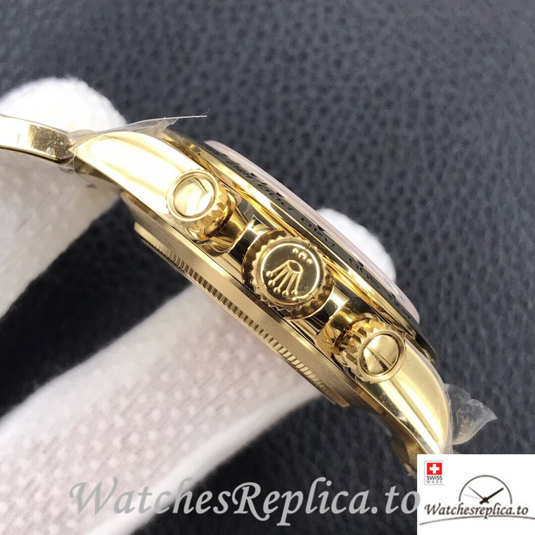 Swiss Rolex Daytona Replica 116508 Yellow Gold strap 40MM - WatchesReplica.is
