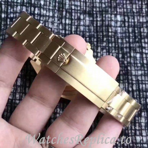 Swiss Rolex Explorer Replica Yellow Gold strap 42MM - WatchesReplica.is