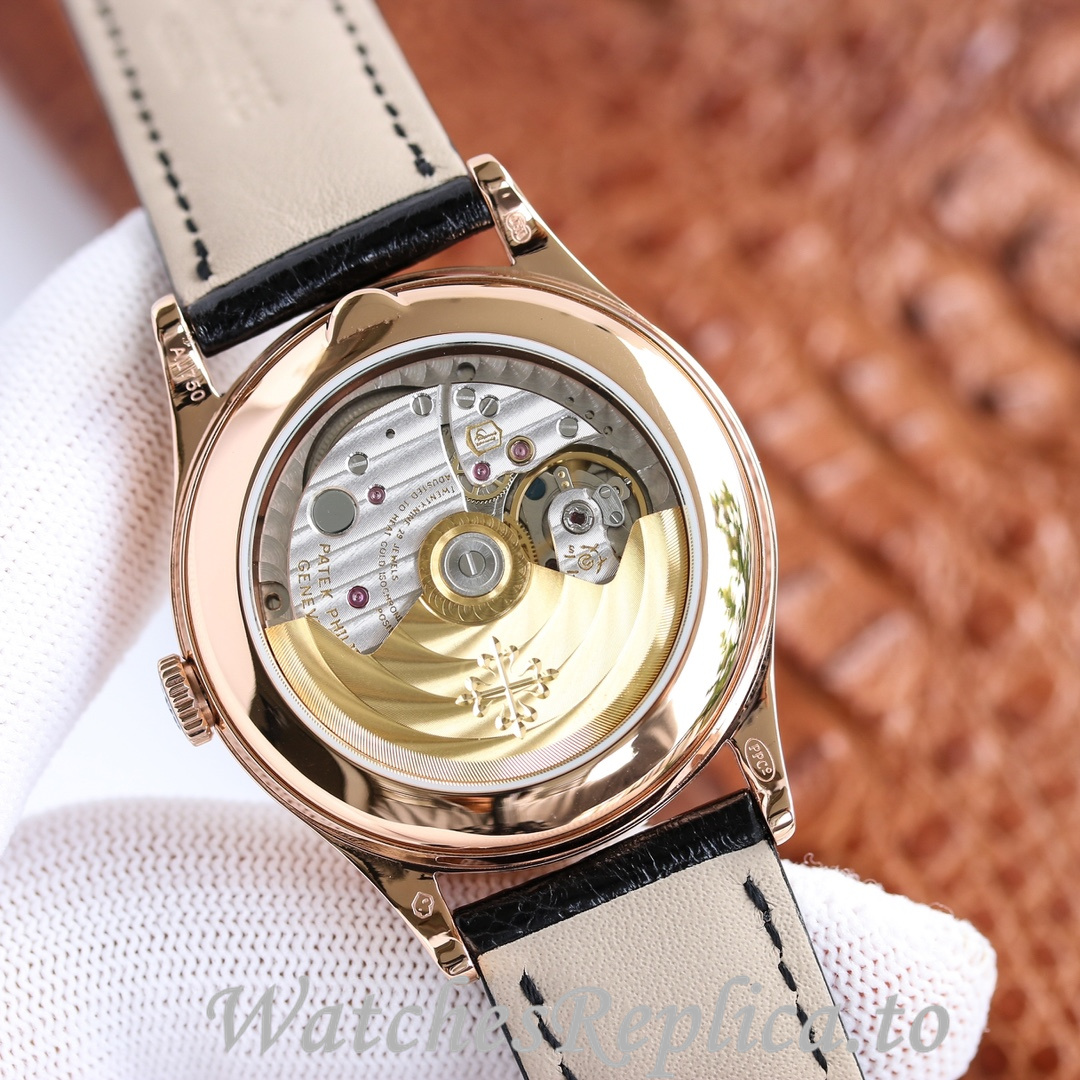 Patek Philippe Replica Complications 5205R Leather strap 38.5MM - WatchesReplica.is