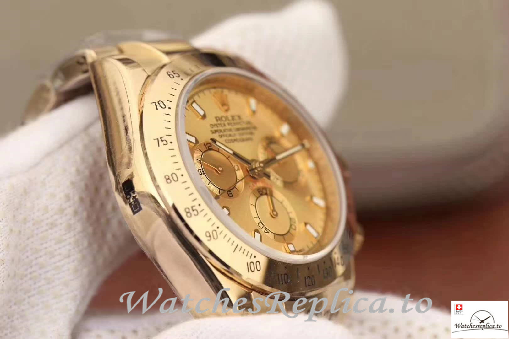 Swiss Rolex Daytona Cosmograph Replica 116503 004 Gold Strap 40MM - WatchesReplica.is