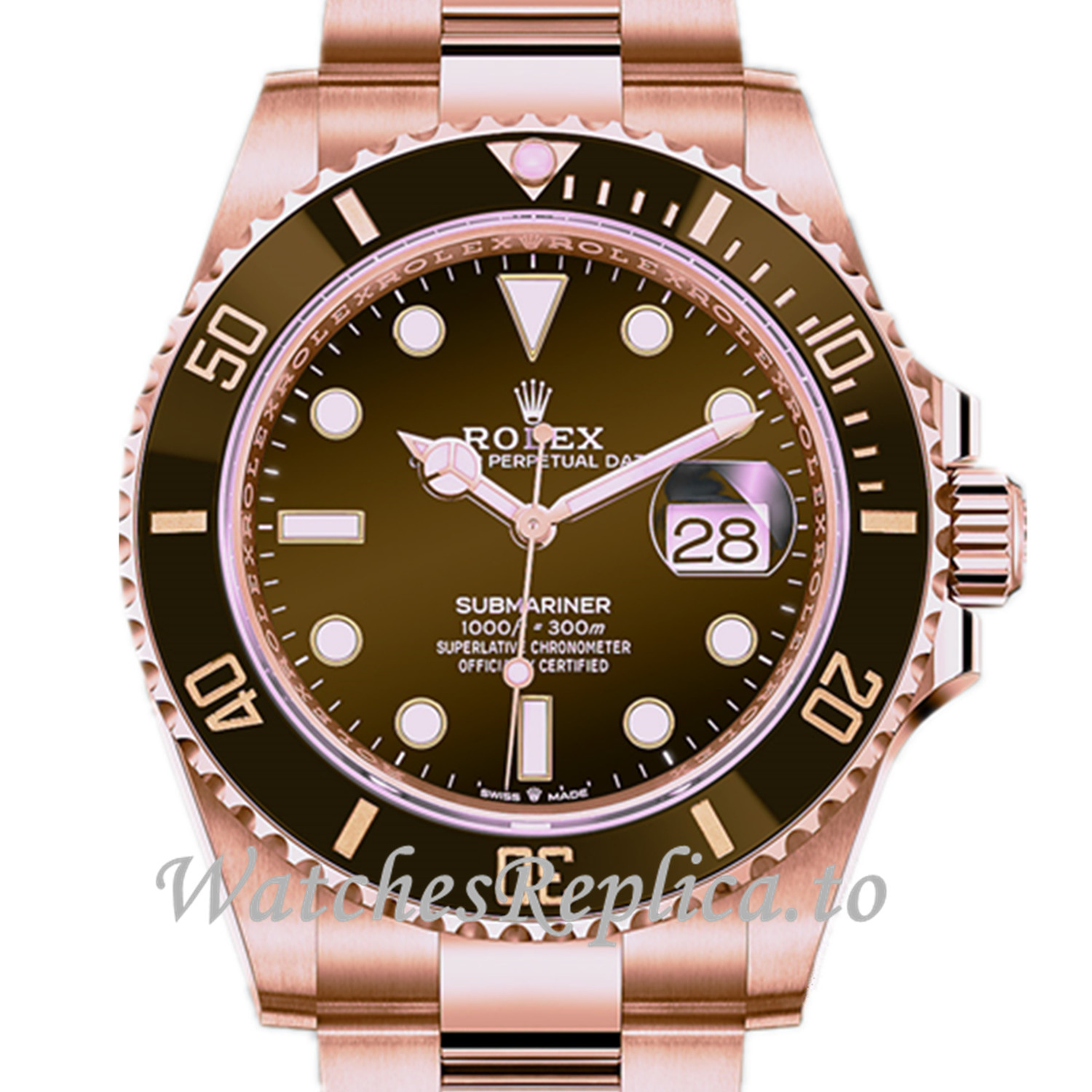 2021 Rolex Submariner Replica Rose Gold 126605CH 41mm - WatchesReplica.is