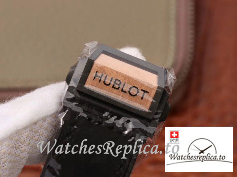 Swiss Hublot Big Bang Sang Bleu King Gold Replica 415.OX.1118.VR.MXM17 Black Strap 45MM - WatchesReplica.is