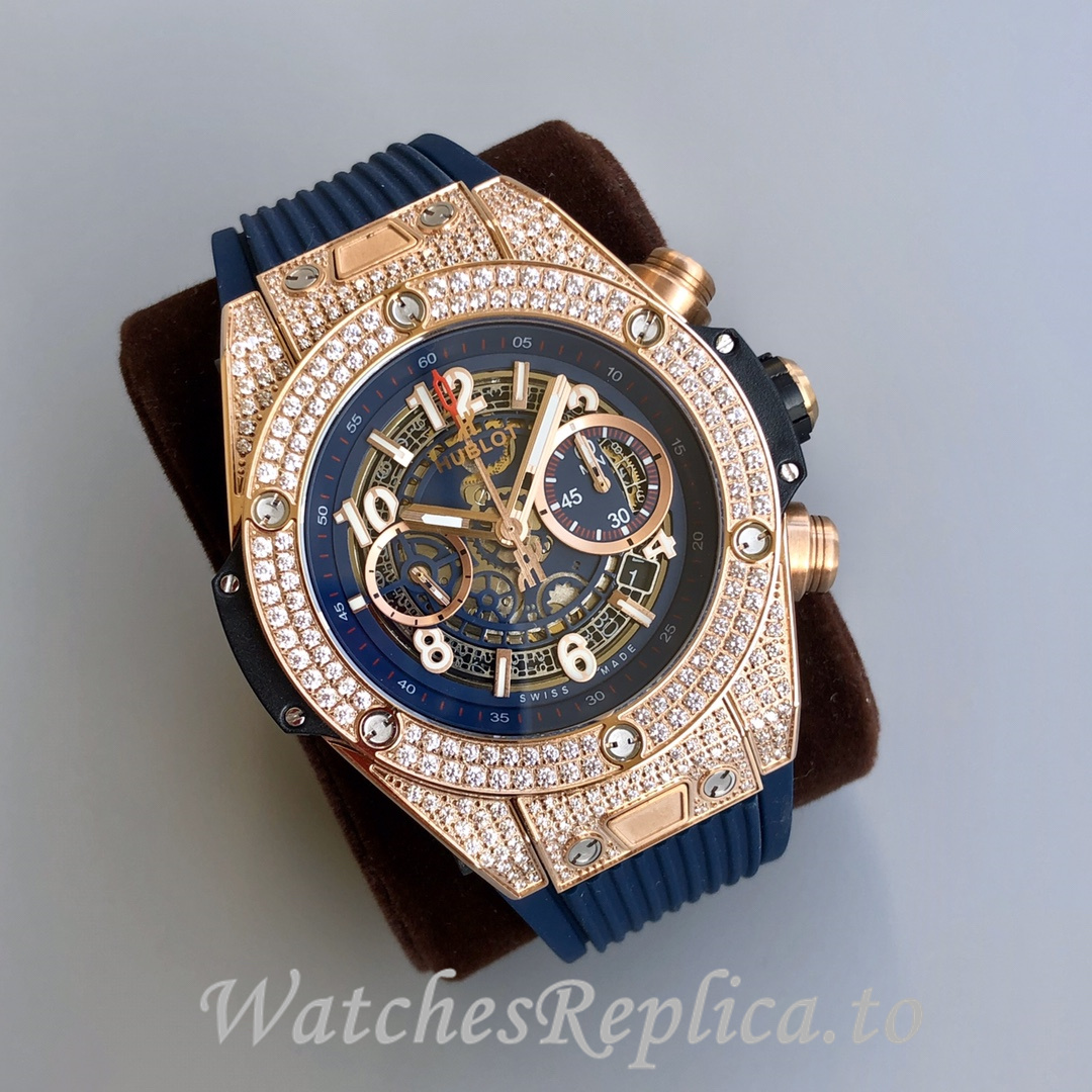 Hublot Replica Big Bang Gypsophila Chronograph v2 Rubber strap 45MM - WatchesReplica.is