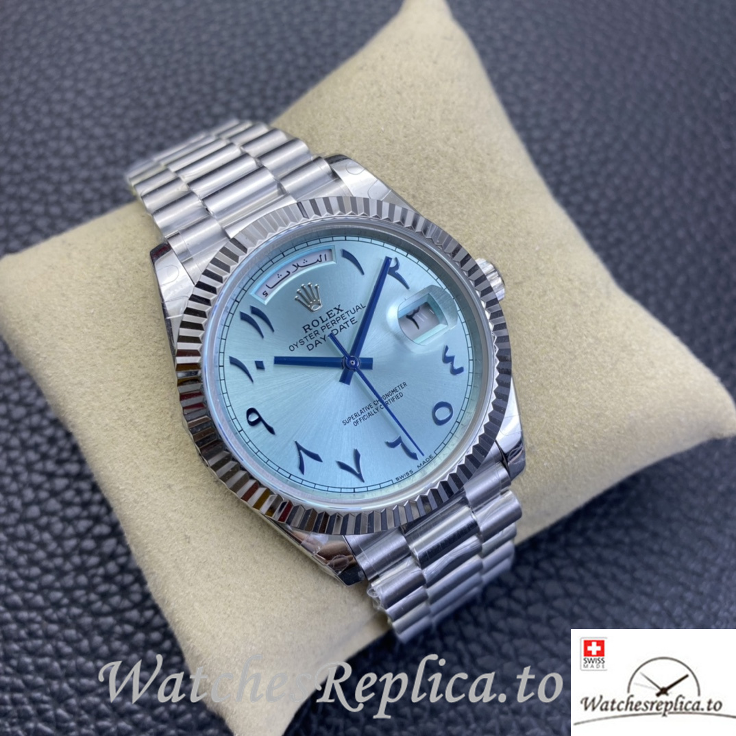 Swiss Rolex Day Date Replica 218399 Stainless steel strap 40MM - WatchesReplica.is