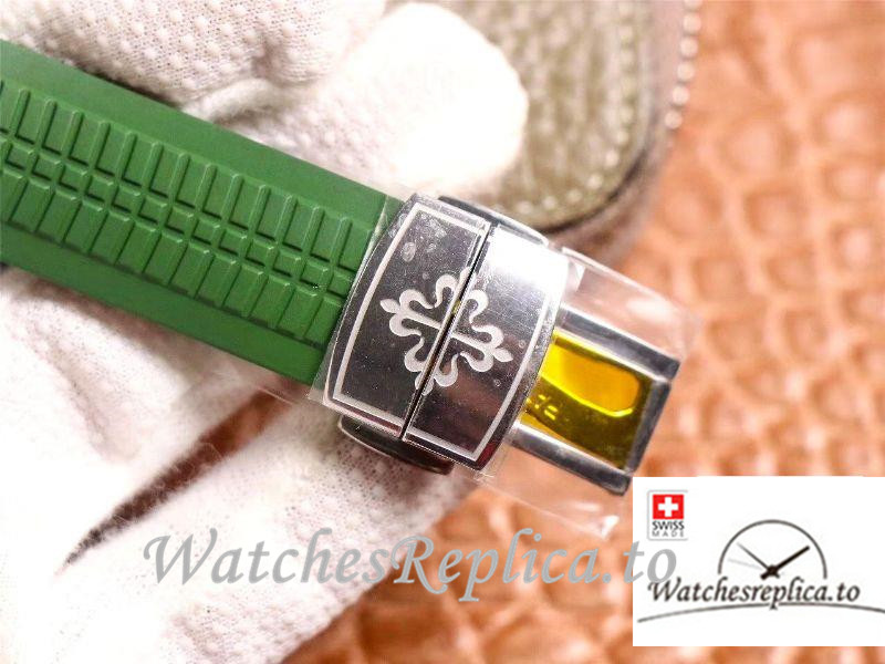 Swiss Patek Philippe Aquanaut Replica 5168G Green Strap 42MM - WatchesReplica.is