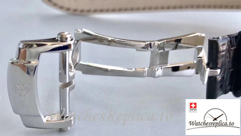 Swiss Patek Philippe Tourbillon Replica Black Strap 42MM - WatchesReplica.is