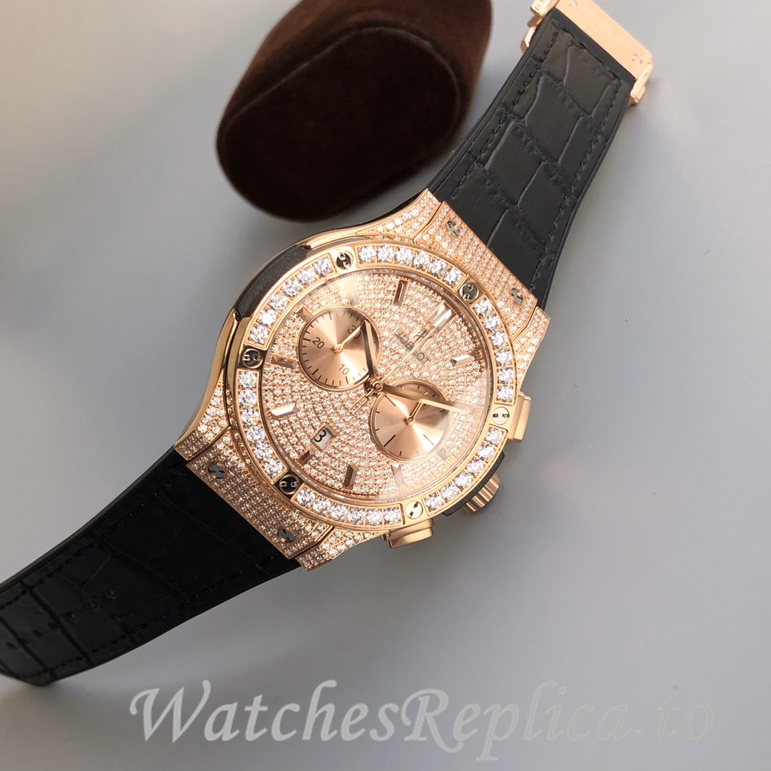 Hublot Replica Classic Fusion Gypsophila Chronograph Rubber strap 45MM - WatchesReplica.is