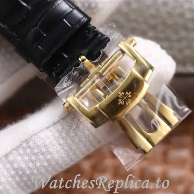 Patek Philippe Replica Complications Leather Rubber strap 42MM - WatchesReplica.is