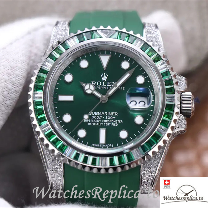 Swiss Rolex Submariner Replica 116610LV Rubber strap 40MM - WatchesReplica.is