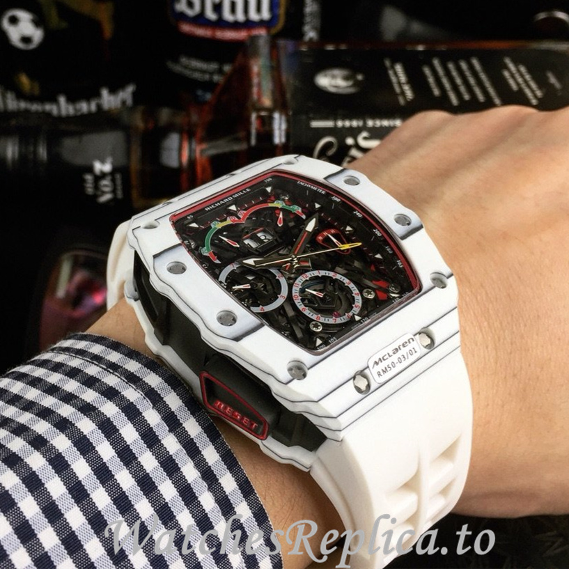 Richard Mille Replica RM011 Rubber strap 50MM - WatchesReplica.is