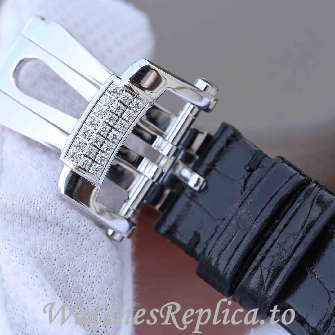 Patek Philippe Replica Nautilus Leather strap 40MM - WatchesReplica.is