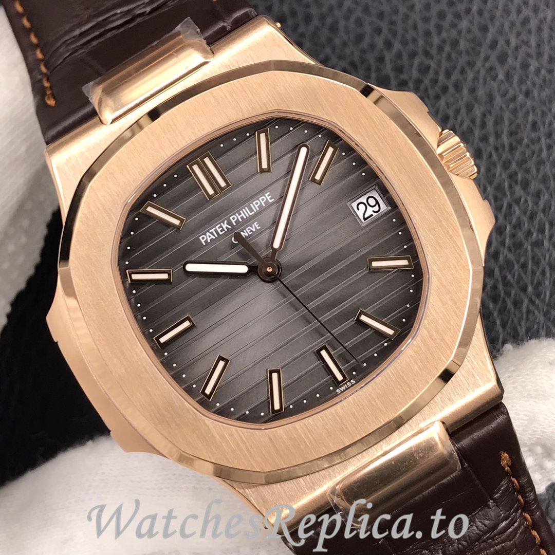 Patek Philippe Replica Nautilus 5711 Leather strap 40MM - WatchesReplica.is