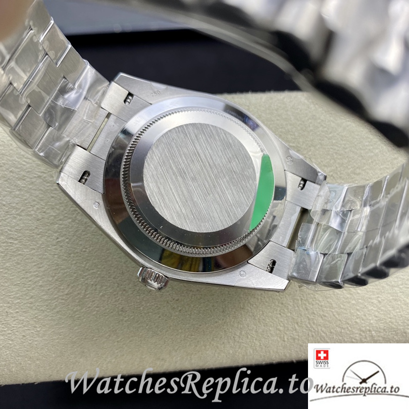 Swiss Rolex Day Date Replica 126331 Stainless steel strap 40MM Blue Dial - WatchesReplica.is