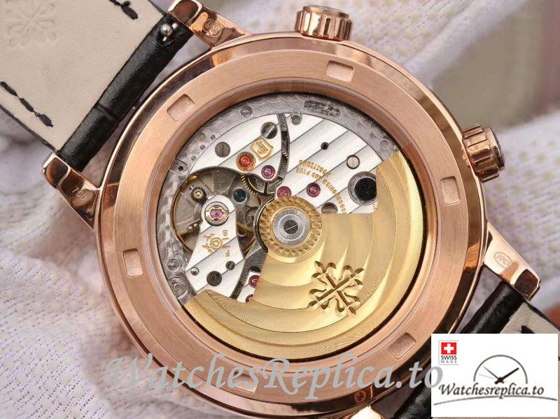 Swiss Patek Philippe Grand Complications Replica 6103P-001 Black Strap 43MM - WatchesReplica.is