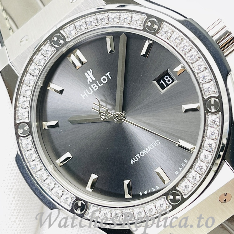Hublot Replica Big Bang Sang Bleu Leather strap 42MM - WatchesReplica.is