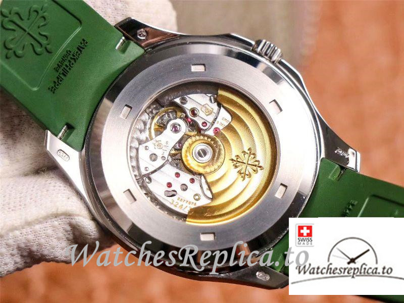 Swiss Patek Philippe Aquanaut Replica 5168G Green Strap 42MM - WatchesReplica.is
