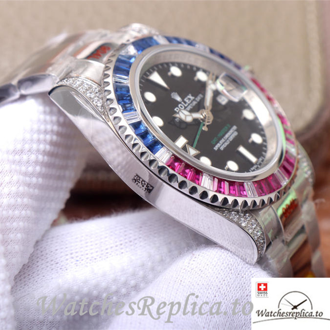 Swiss Rolex GMT-Master Replica Stainless steel strap 40MM - WatchesReplica.is