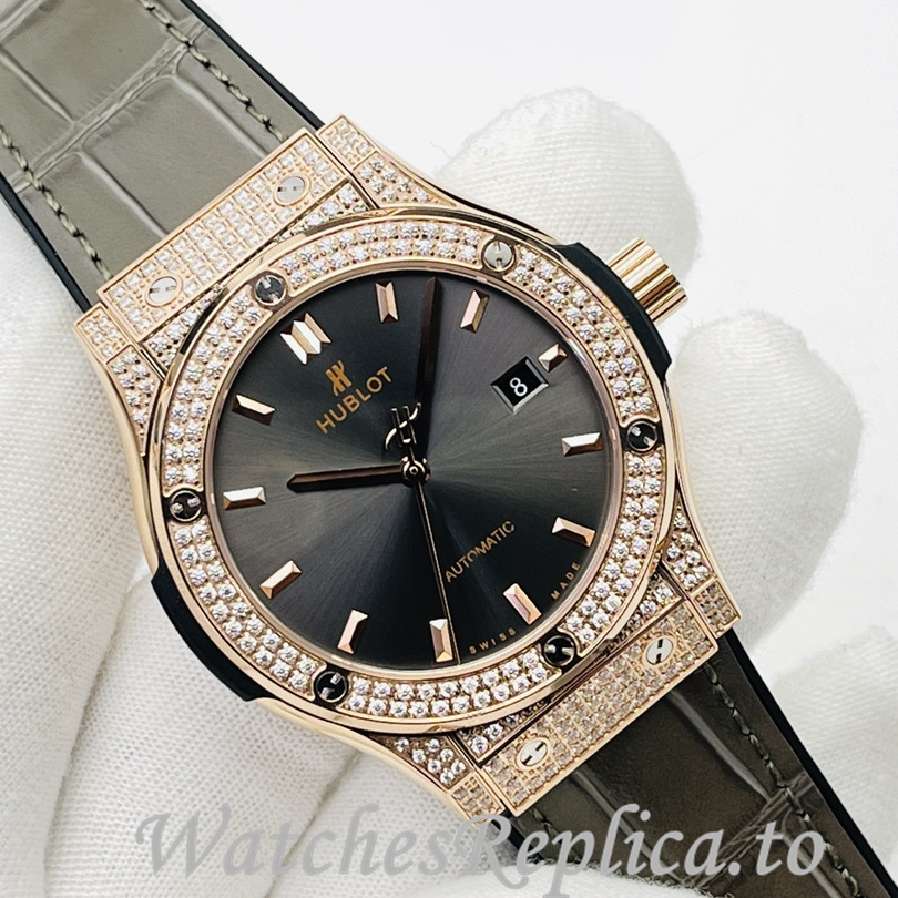 Hublot Replica Big Bang Sang Bleu Leather strap 42MM - WatchesReplica.is