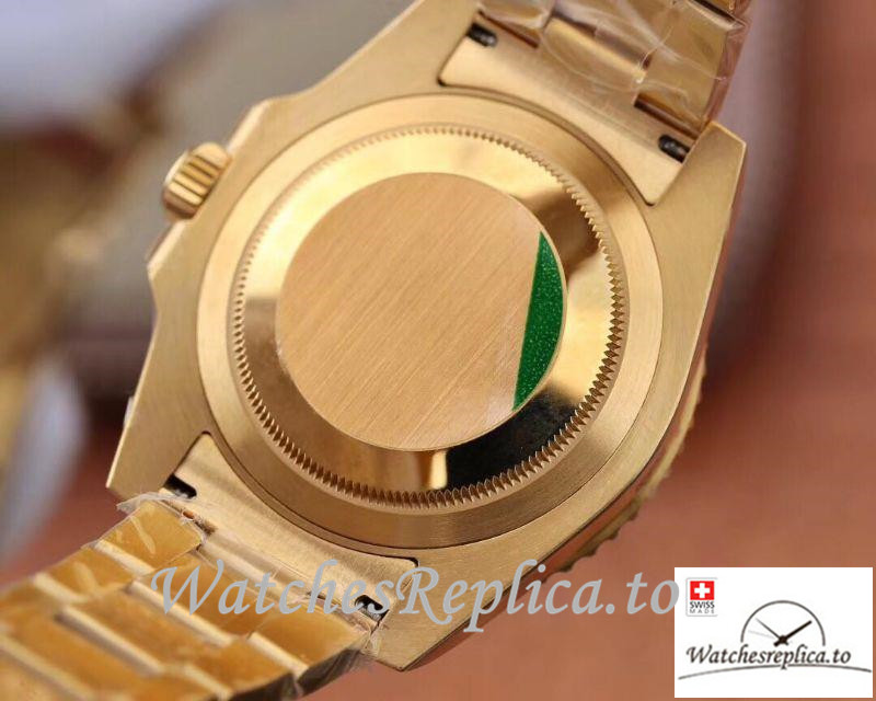 Swiss Rolex GMT Master II Replica 116718 Gold Strap 40MM - WatchesReplica.is