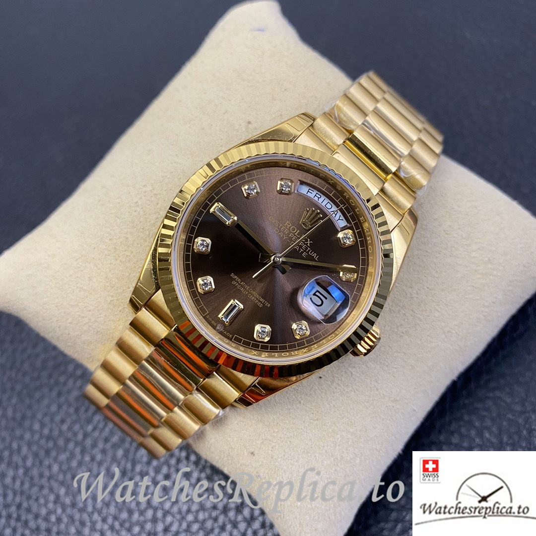 Swiss Rolex Datejust Replica 126233 Yellow Gold strap 36MM - WatchesReplica.is