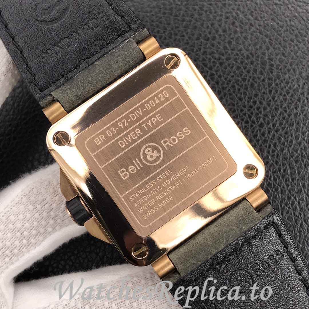 Bell Ross Replica BR 03 BR0392-CAMO-CE/SRB Leather strap 42MM - WatchesReplica.is