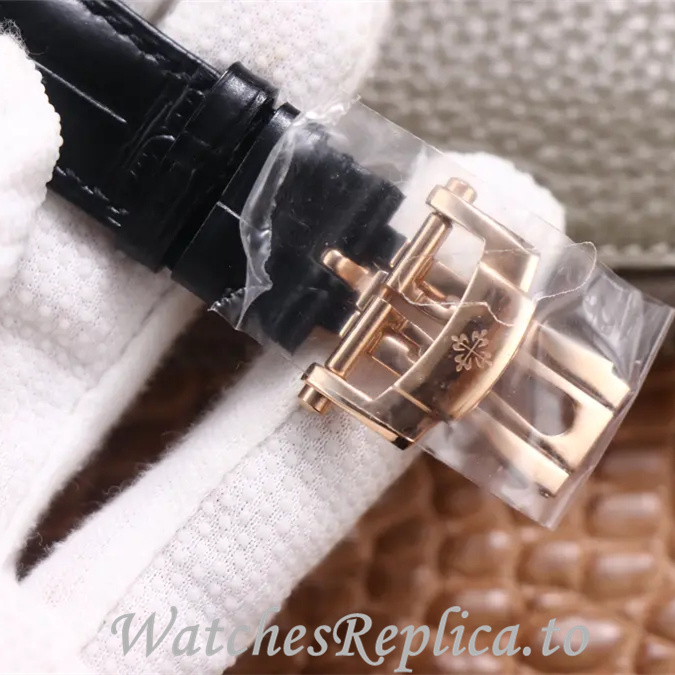 Patek Philippe Replica Complications Leather Rubber strap 42MM - WatchesReplica.is